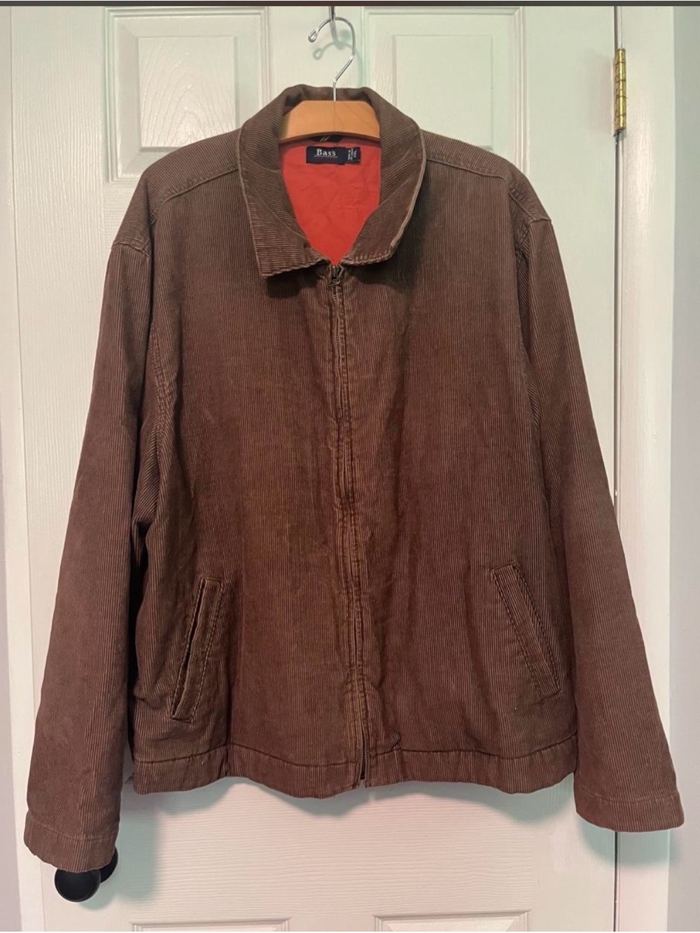 G.H. Bass & Co. Brown Corduroy Bomber Jacket with Orange Lining